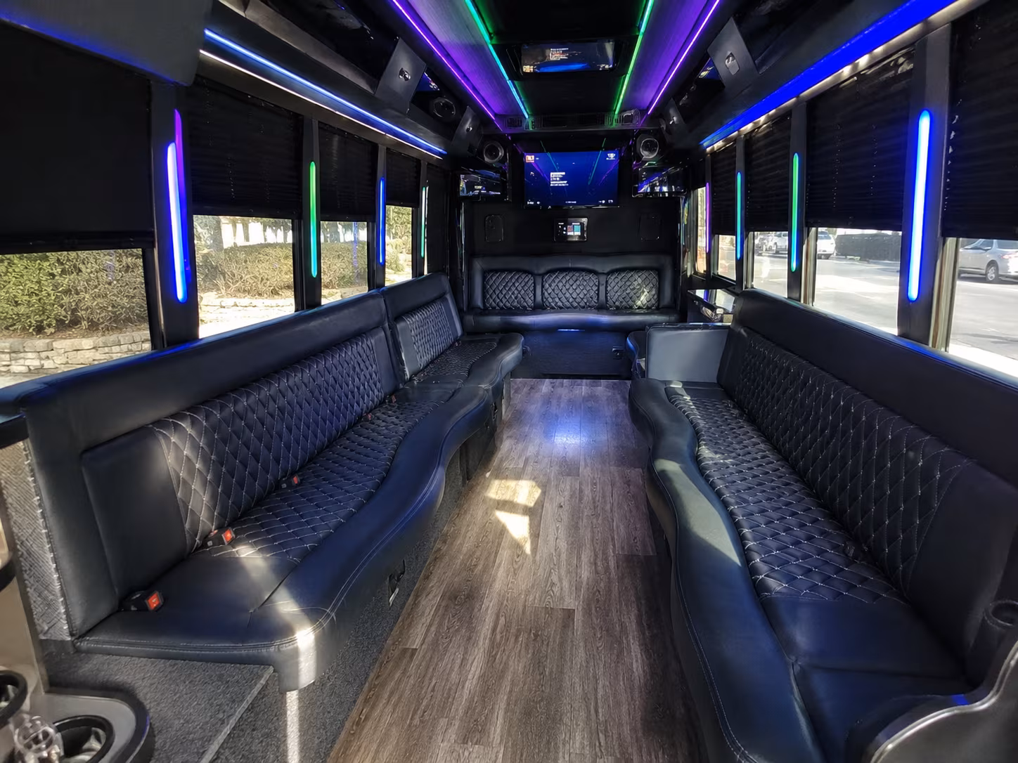 lubbock 15 passenger party bus interior