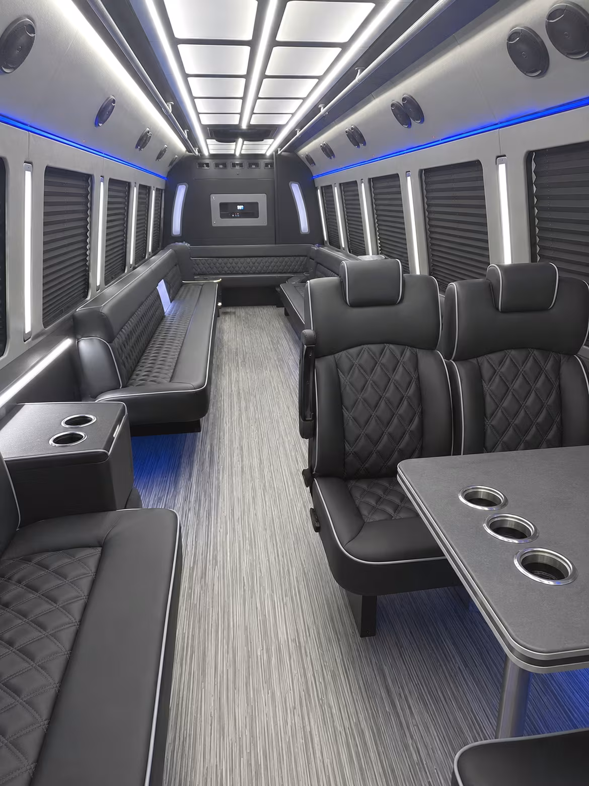 lubbock 25 passenger party bus inside