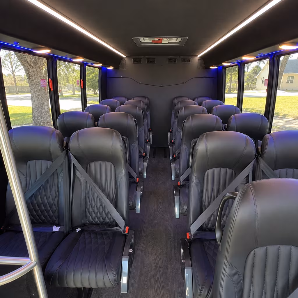 lubbock 28 passenger minibus interior