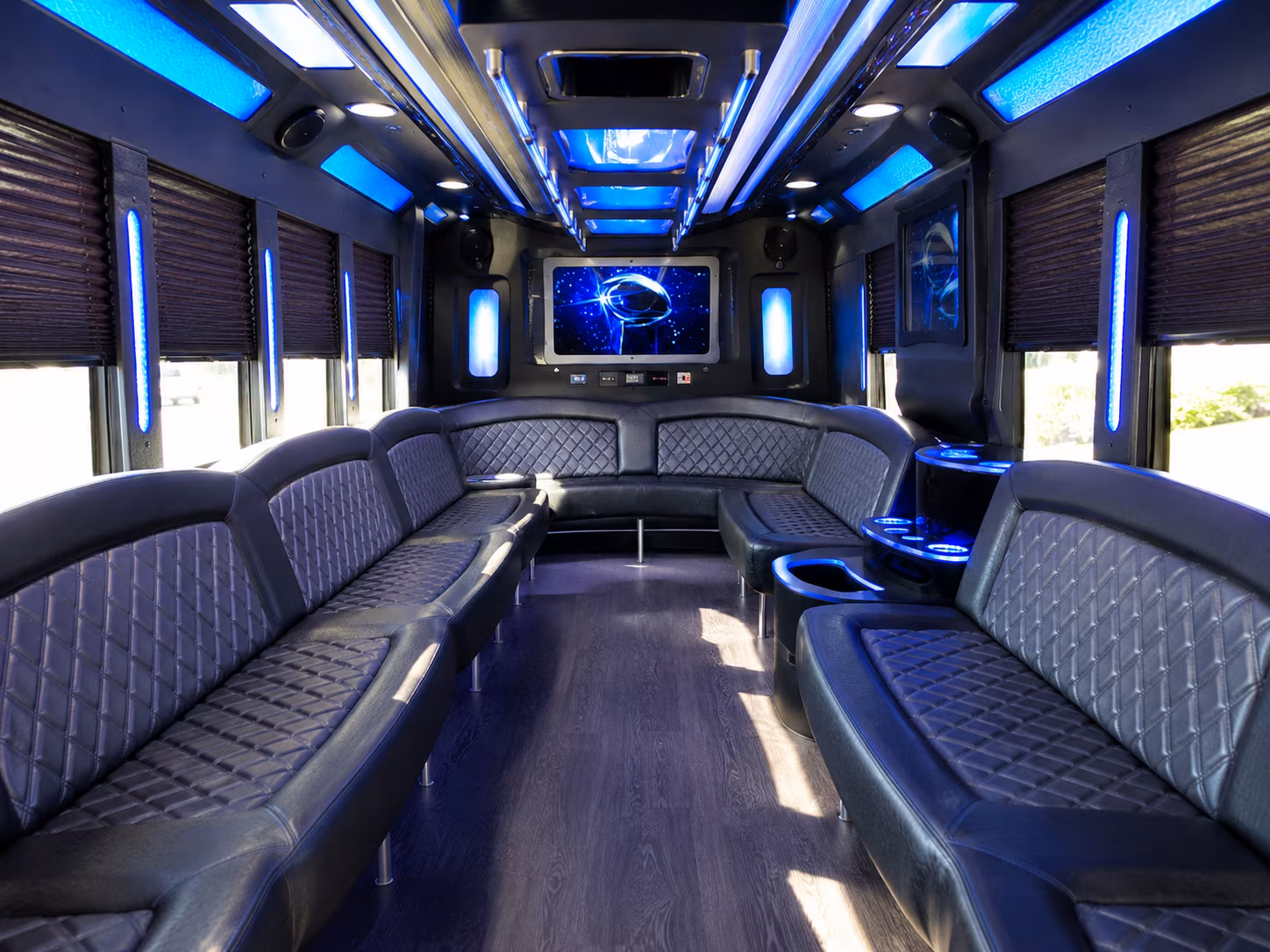 lubbock 28 passenger party bus inside