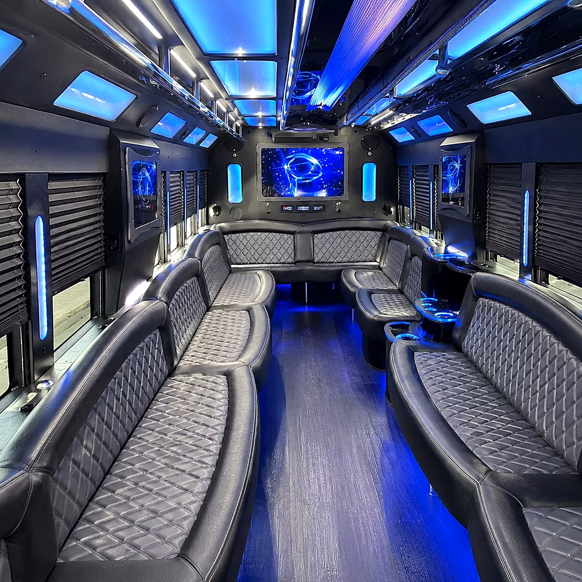 lubbock 50 passenger party bus interior